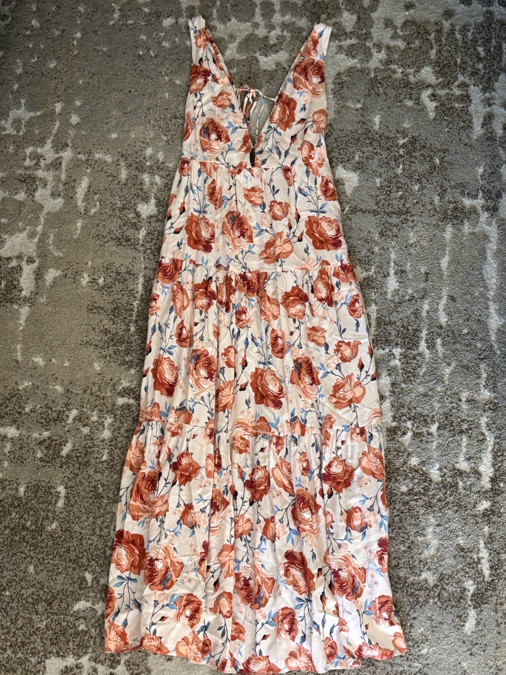 Dear Siouxsie Floral Maxi Dress in Peach Rose